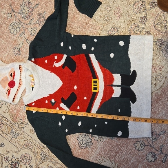 Merry Christmas by Poof Naughty Santa Christmas Sweater and Hat Set - Size M - Picture 10 of 12